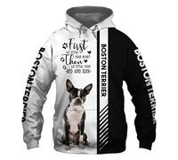 MAUXpIAO Hoodies Jackets T-Shirt Cardigan Thin 3D Boston Terrier Printing Pullover Men Women Polyester Casual Sweatshirt Soft Material/A2/3XL