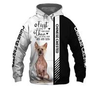 MAUXpIAO Hoodies Jackets T-Shirt Cardigan Thin 3D Chinese Crested Printing Pullover Men Women Polyester Casual Sweatshirt Fashion/A2/S