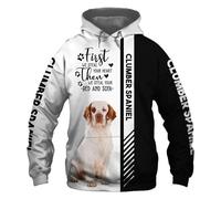 MAUXpIAO Hoodies Jackets T-Shirt Cardigan Thin 3D Clumber Spaniel Printing Pullover Men Women Polyester Casual Sweatshirt Fashion/A2/3XL