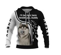 MAUXpIAO Hoodies Jackets Thin 3D Husky Dog Full Printing Pullover Men&Women Casual Polyester Sweatshirt teenage/A1/4XL
