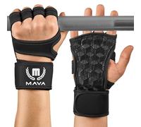 Mava Sports Cross Training Gloves & Pullup Grips for WOD, Weight Lifting, Kettlebell Exercise, Gym Workouts - Silicone Hand Grip, Black,Medium