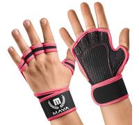 Mava Sports Ventilated Workout Gloves with Integrated Wrist Wraps and Full Palm Silicone Padding Extra Grip & No Calluses. Perfect for Weight Lifting, Powerlifting, Pull Ups, Cross Training, WODs