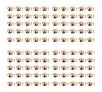 Mavaol 100 Sets Mushroom Rivets Stud 25mm DIY Plated Iron Cone Spikes and Studs Mushroom Tip Head Rivet Stud for Repairing Leather (Gold)