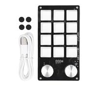 Mavaol 12 Key Knob Keyboard Programmable USB Dust-proof Red Switch Mechanical Keypad DC 5V 1A for Office Game Music Industrial Control