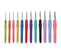 Mavaol 12Pcs Crochet Hooks Needles Soft Rubber Handle Different Sizes Knitting Needles Set for Beginners Experienced