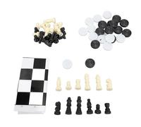 Mavaol 2 In 1 International Chess Set Folding Portable Reversible Chinese Chess Checkers Kit for Travel Outdoor