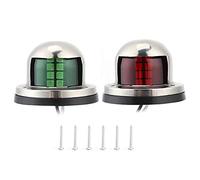 Mavaol 2pcs 12V Red Green LED Navigation Lights Stainless Steel Sailing Lamp for Marine Boat Yacht