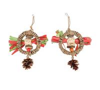 Mavaol 2PCS Parrots Pine Cone Chewing Toy Relieve Boredom Hanging Bird Swing Perches for Bird Cage Decoration