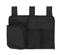 Mavaol Bedside Storage Bag Nylon Bed Rail Hanging Organizer Pocket for College Dorms Hospitals Baby Bed Black