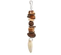 Mavaol Bird Chew Toys Grinding Mouth Cuttlefish Bone Nuts Logs Hanging Parrot Chew Toy for Parrot Cage Accessories