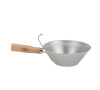 Mavaol Bucket Scoop Iron Galvanized Cement Bowl Drywall Plaster Mud Pan with Wood Handle for Construction