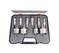 Mavaol Carbide Hole Saw Kit, 16-50mm Metal Cutter Set for Stainless Steel, Iron, and Alloy, 12-Piece Drill Bit Set with Pilot Drills and Hex Wrench (10 Pcs Set)