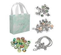 Mavaol Charm Bracelet Making Kit Basic Bracelets Colored Beads Pendants Jewelry Making Kit for Birthday Party Game Gifts (Green)