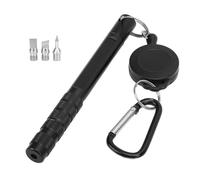 Mavaol Golf Club Groove Sharpener Aluminum Alloy Portable Golf Club Groove Cleaning Tool 3 Replaceable Heads (Black)