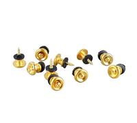 Mavaol Guitar Strap Lock Button Mushroom Style Adjustable Universal Strap Lock Pin for Ukulele Bass 10 Pack Premium Metal Strap Peg Replacement Kit for Guitar Accessories (Gold)