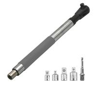 Mavaol Offset Extension Wrench Set with 4 Adapters 1/2 Inch Electric Drill Adapter Multifunctional Socket Spanner for Automotive Repair Plumbing Work Durable Tungsten Steel Construction