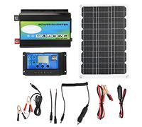 Mavaol Portable Solar Power Kit Inverter with Dual USB 30A 12V 24V Solar Charge Controller 18W 18V Solar Panel (12V to 220V)