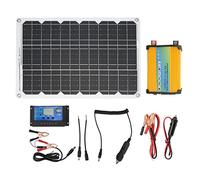 Mavaol Portable Solar Power System 300W Power Inverter 18W 18V Solar Panel 30A 12V 24V Solar Controller Kit (12V to 220V)
