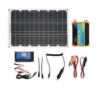 Mavaol Portable Solar Power System 300W Power Inverter 18W 18V Solar Panel 30A 12V 24V Solar Controller Kit (12V to 220V)
