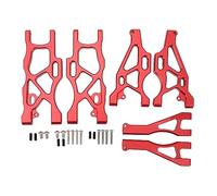 Mavaol RC Front Rear Suspension Arm Set Aluminum Lower Upper Swing Arm Set RC Upgrades Part for ARRMA MOJAVE 6S 1/7 RC Cars (Red)