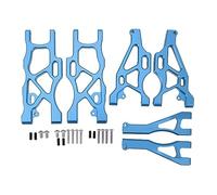 Mavaol RC Front Rear Suspension Arm Set Aluminum Lower Upper Swing Arm Set RC Upgrades Part for ARRMA MOJAVE 6S 1/7 RC Cars (Blue)