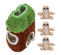 Mavaol Sloth Trunk Holes Toys Dog Squeaky Plush Hide Seek Games Interactive for Pet