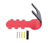 Mavaol Wall Mount Guitar Hanger Hole Free Guitar Wall Hanger Holder with Silicone Protective Sleeve for Guitars Bass Ukulele Sturdy Metal Wear Curved Hook Design Safe Firm No Drilling (Rose Red)