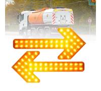 Mavcobo 12V-24V Waterproof LED Arrow Signal Light Guide Warning Indicator for Light Watering Cart Sweeper Work Car Construction Vehicle (35cm/14in)