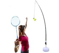 Mavdecll Badminton Trainer, Single Player Badminton Training Tool, 65-330 Cm Adjustable Elastic Rod, Rebound Trainer, 3 Badmintons, 1 Racket and 1 Storage Bag, for Adults and Children Practice