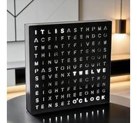 Mavdecll LED Creative Word Clock, DIY Alphabet Wall Clock, Multi-Mode Adjustment, 5-minute Reminder Function Before The Hour, for Nighttime or Dimly Lit Environments