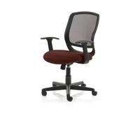 Mave Task Operator Chair Black Mesh With Arms Bespoke Colour Seat Ginseng Chilli
