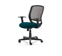 Mave Task Operator Chair Black Mesh With Arms Bespoke Colour Seat Maringa Teal