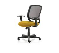 Mave Task Operator Chair Black Mesh With Arms Bespoke Colour Seat Senna Yellow