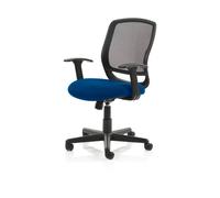 Mave Task Operator Chair Black Mesh With Arms Bespoke Colour Seat Stevia Blue