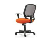 Mave Task Operator Chair Black Mesh With Arms Bespoke Colour Seat Tabasco Orange