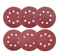 Maveek 60 Pieces 8-Holes Discs Pads 5 Inch/ 125 mm Hook and Loop 40/60/ 80/120/ 180/240 Assorted Grits 6 Models, Each Model 10 Pieces Sandpaper Sanding Discs Pads for Random Orbital Sander