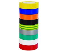 Maveek 9 Pack Electrical Tape 0.67 Inch 20M Insulation Tape, 65 Feet, 9 Color