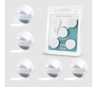 Maveek Cable Tidy Clips, 5 Pcs Magnetic Cable Clips Wire Organiser Magnetic Cable Management Holder Clips With Self Adhesive Metal Plate for Desktop, Office, Home, Car (White, Large)