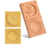 Maveite Wooden Ravioli Mold - Handmade Pasta Press Board - Homemade Fresh Pasta Gift (Sunburst & Moon)