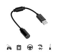 Maven Gifts 1 Pcs USB Breakaway PC Extension Cable Cord Converter Adapter for Xbox 360 Wired Controller Gamepad Black