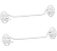 Maven Gifts 2-Piece Set of 6-inch White Sliding Hook Eye Door Latch Hardware, Suitable for barn Door Easy Lock Devices, with Screws, Suitable for Windows and shed Hooks.