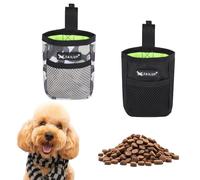 Maven Gifts Dog Training Pouch 2 Pack - 600D Oxford Waist Bag | Black & Camo Treat Holder with Clip | Small Dog Walking Accessory