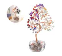 Maven Gifts Gemstone 7 Chakra Crystal Tree for Home Decor - Handmade with Natural Gemstones for Money Positive Energy Good Luck Gifts for Women Men Birthday, for Office Decor, Wellness & Meditation
