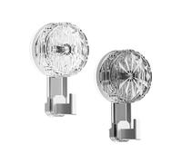 Maven Gifts Suction Cup Hooks, Diamond Pattern Heavy-Duty Vacuum Suction Cup Hooks, Glass Door Suction Cup Brackets for Bathroom and Kitchen Decor - Set of 2 (Grey + White)