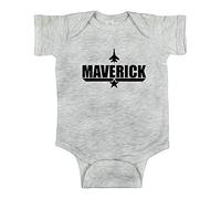 Maverick Baby Clothes from Movie Romper with Jet Plane, Grey, 6 Months