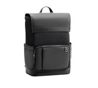 Maverick & Co. Maximus 20L Lightweight Nylon & Vegan Leather Laptop Backpack for Men & Women - Large Work & Travel Bag, Fits 16" Laptop (Black)