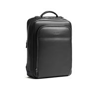 Maverick & Co. Windsor Men’s Leather Laptop Backpack - Work, Travel, Tech, Business, Nylon, Stylish College Daypack, Black, Medium