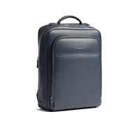 Maverick & Co. Windsor Men’s Leather Laptop Backpack - Work, Travel, Tech, Business, Nylon, Stylish College Daypack, Navy, M, Extra Capacity for Work & Life Gear