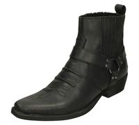 Maverick Mens Maverick Leather Ankle Cowboy Boots A3003 - Black - UK 11