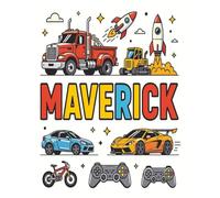 Maverick Personalized Coloring Book: This fun and engaging kids coloring book features a bright, glossy cover with a cool original boy-themed design ... and screen-free fun at home or on the go.